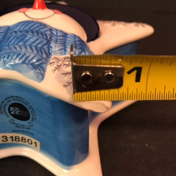 Houston Harvest Ceramic Snowman Star Planter/ Candy Dish/Gift Container - Picture 11 of 15